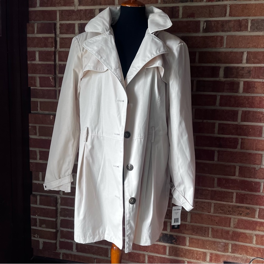 Steve Madden Off-White Trench Coat Timeless Design XL NWT NO BELT